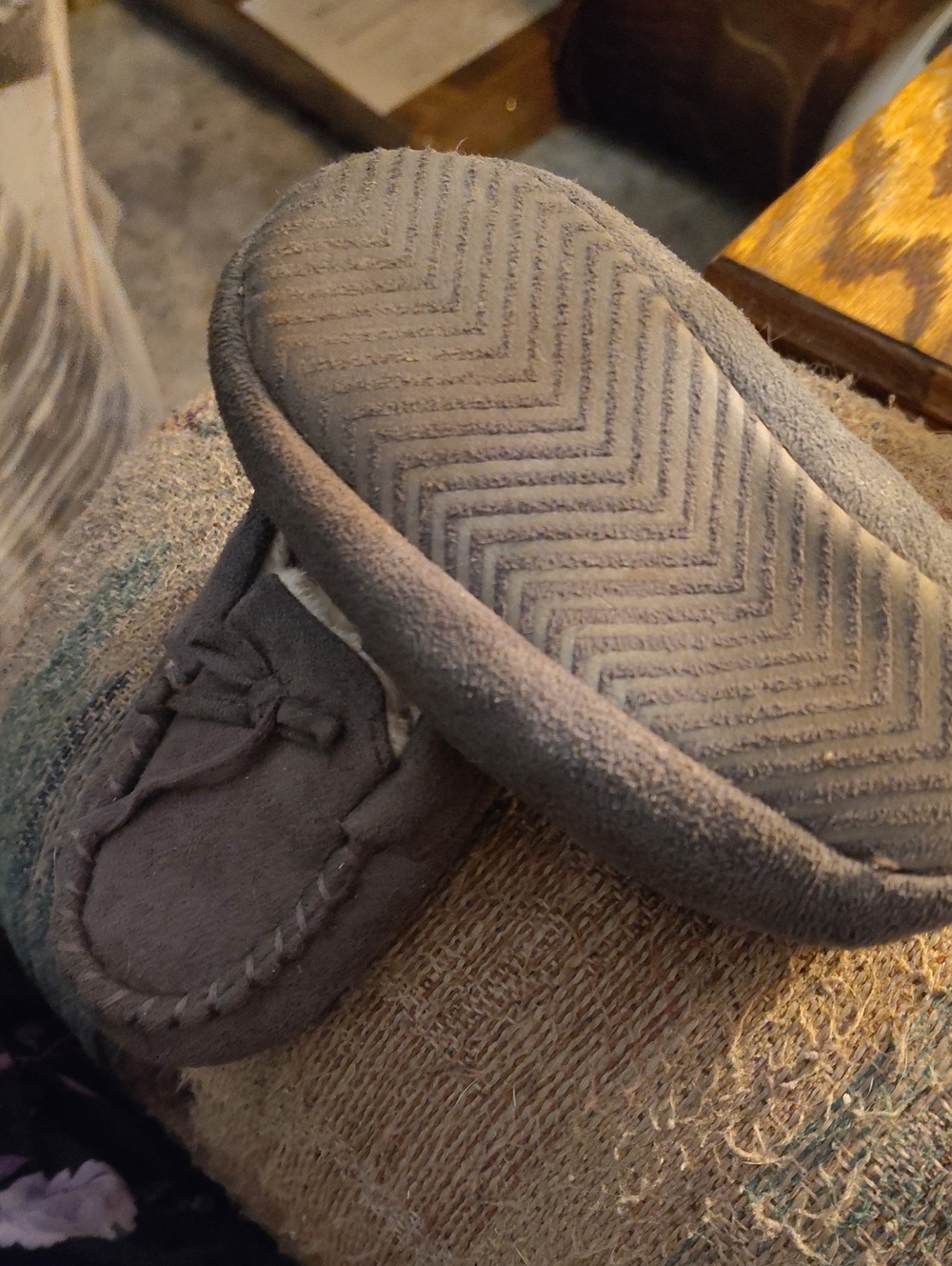 The Children's Place Gray Suede Moccasin Slip-Ons Toddlers 8/9